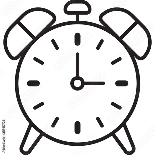 Clock Time Management Outline Vector Icon