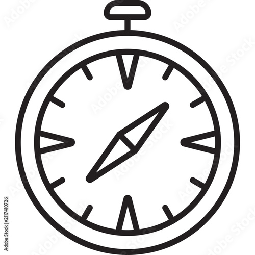 Compass Navigation Travel Direction Outline Vector Icon