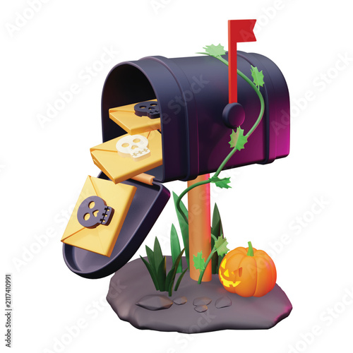 3d rendering icon Spooky Mailbox