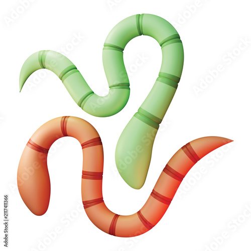 3d rendering icon Worm Animal