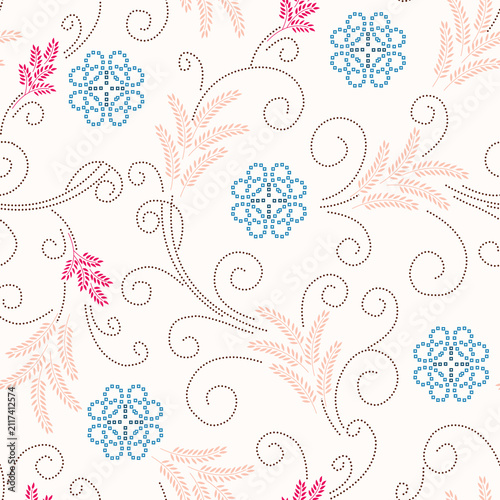 фотографія seamless additional flower pattern on crime
