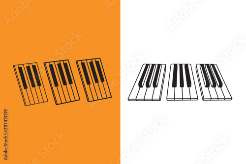 Piano keyboard layouts  various musical instrument designs  electronic keyboards