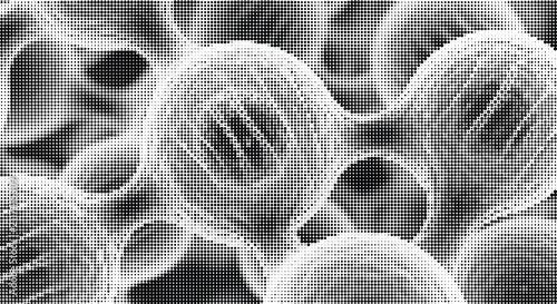 Принти на полотні Abstract surrealism illustration with surreal shapes and textures creating mesmerizing pattern for background and graphic halftone  design