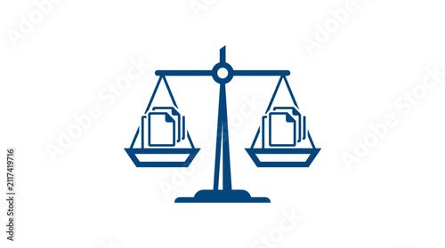 Foto Balance Scale with Two Equal Sides.