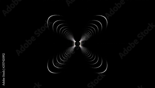 Abstract wireless signal waves radiating from center. Futuristic tech energy pulse with glowing neon lines.