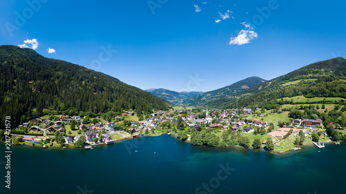 Feld am See and Feldsee Lake in Carinthia, Austria