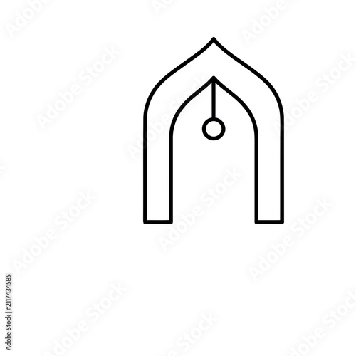 Abstract Arch with Hanging Circle Icon
