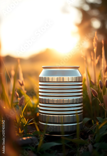Empty aluminum beverage can...