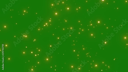 Golden sparkling twinkling particles overlay with green screen 4k seamless looping glowing glitter stars 