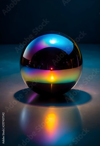 Reflective chrome sphere wi...