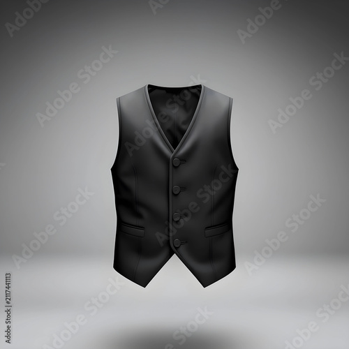 Black formal waistcoat with...