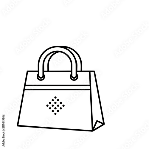 Black and white outline of a shopping bag