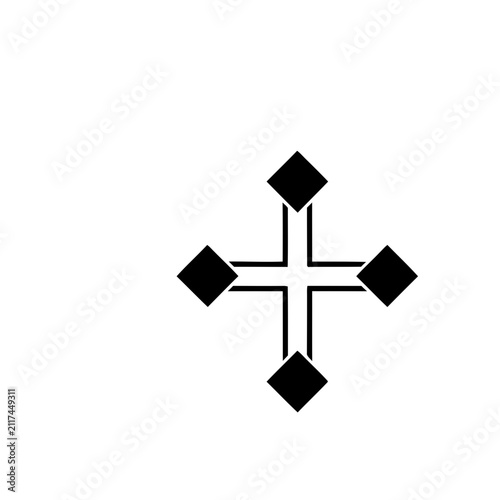 Black Cross Shape with Diamonds