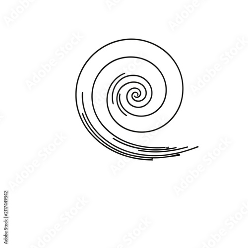 Black spiral lines on white background