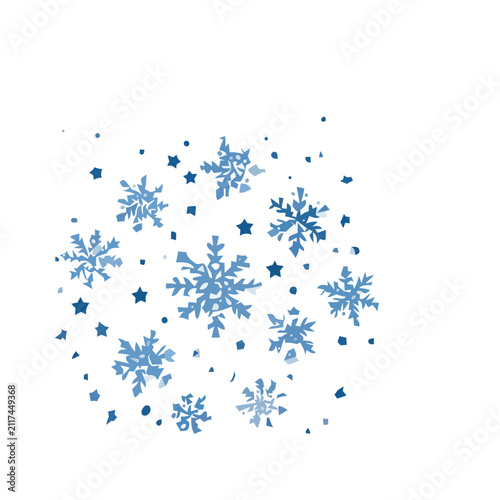 Blue Snowflakes and Stars Pattern