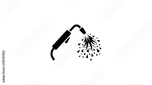 Cuadro en lienzo Black shower head with water spray.