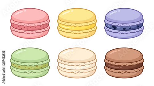 A delightful assortment of vibrant and delicious French macarons in various flavors and colors