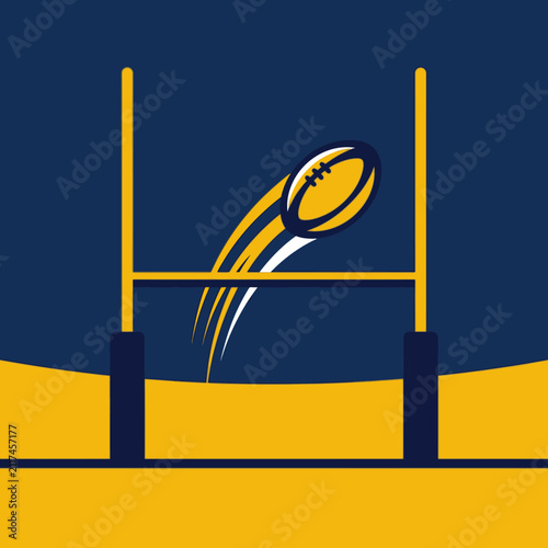 Dynamic Rugby Ball Launching Through Goalposts With Energetic Streaks