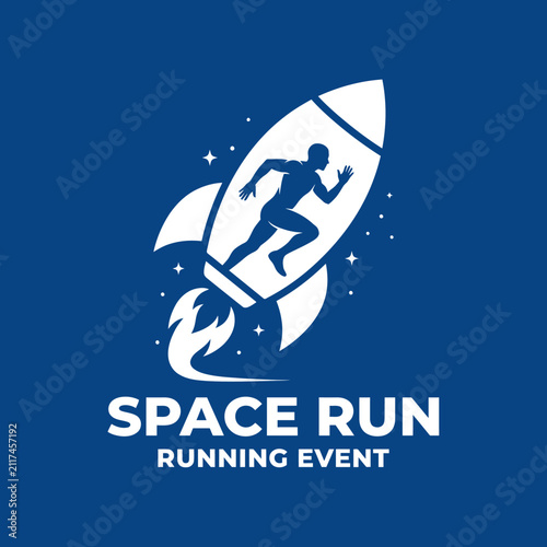 Dynamic Rocket Ship Silhouette Captures The Thrill Of A Space Run Running Event Theme