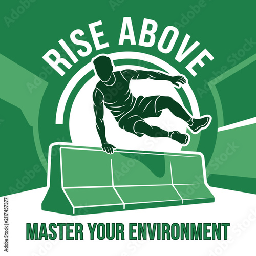 Dynamic Parkour Athlete Leaps Over Obstacle Mastering Urban Environment