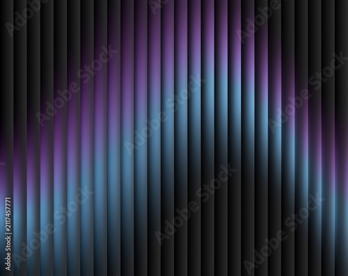 Abstract Dark Vertical Stripe Background with Glowing Purple and Blue Wave Gradient