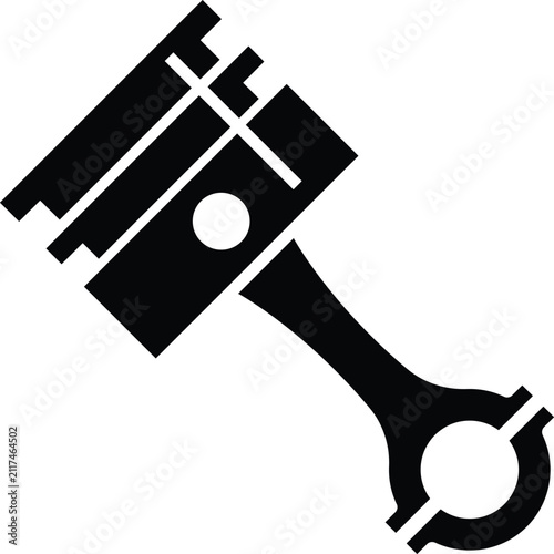Foto Piston and connecting rod silhouette on a white background automotive engine com