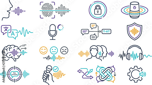 Quadro su tela AI Voice Assistant, Speech Recognition, Audio Security, Translation, and Sound T