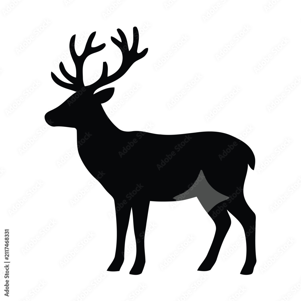 Fototapeta premium a vector silhouette of a deer