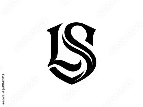 Elegant Crest Monogram With Abstract Lettering Design
