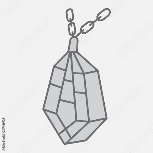 Cuadro en lienzo Crystal amulet isometric icon, enchanted, blessed necklace concept