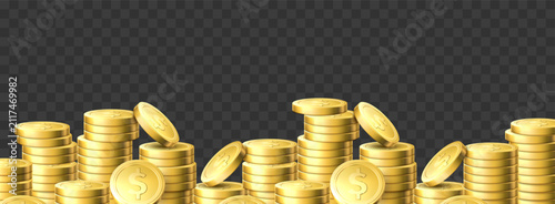Obraz na plátně Gold coin columns