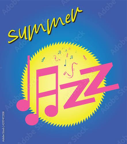 PrintSummer Jazz Festival Color Vector Illustration