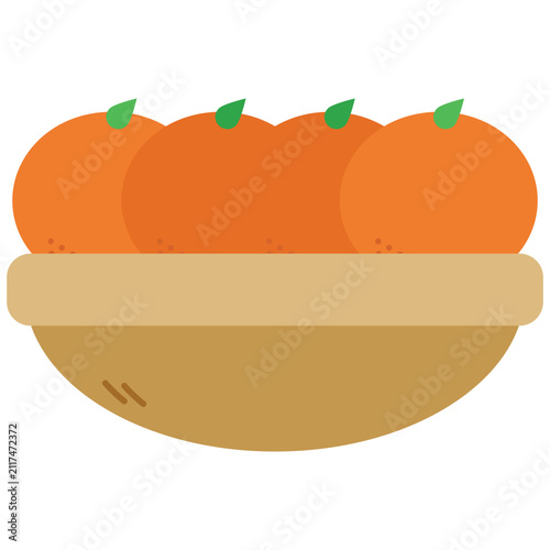 Basket of Fresh Oranges Illustration