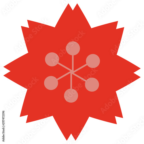 Chinese Style Red Flower Illustration