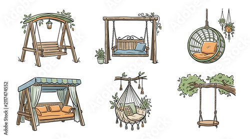 Collection of outdoor seating and relaxation furniture designs