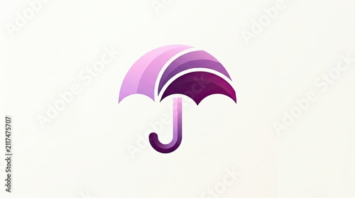 Abstract Modern Purple and Pink Gradient 3D Ribbon Umbrella Logo Icon Vector Illustration