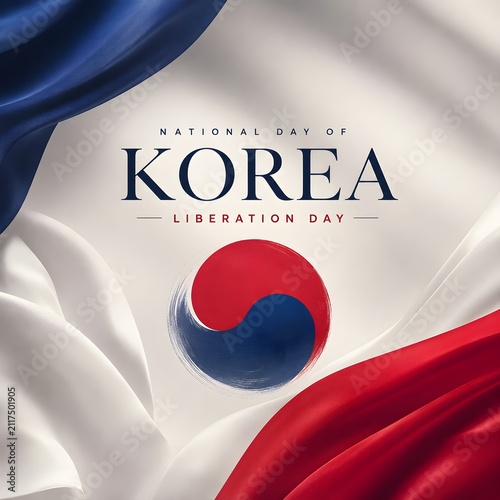 Korea liberation day national flag celebration design
