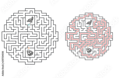 Farm Animal Maze Worksheet for Kids with Solution
