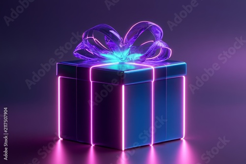 Hands Holding a Glittering Gold Gift Box with Red Ribbon from Above