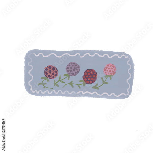 Trendy botanical wreath with chalk drawing flowers and wild berries. Modern chalkboard frame design Chalkboard floral border with elegant sketch berries and blossoms
