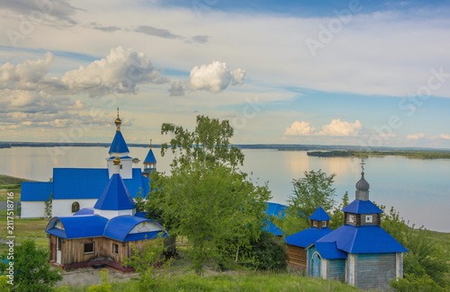 Temple complex at the holy spring on the banks of the Volga river