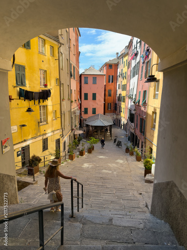the famous Piazza dei Truogoli di Santa Brigida, symbol of the historic center of Genoa