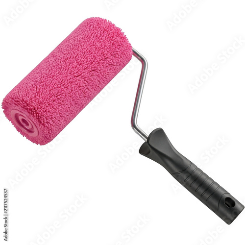 Pink paint roller for walls and home renovation projects