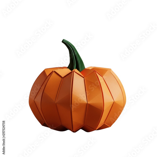 Orange paper craft pumpkin for autumn and halloween