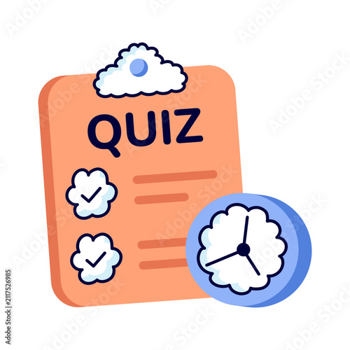 A unique design icon of quiz time