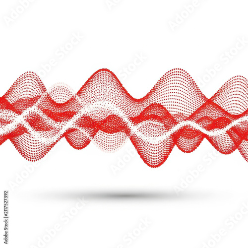 Abstract red sound wave pattern