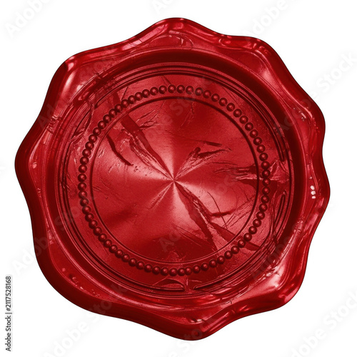 Red wax seal stamp on a document