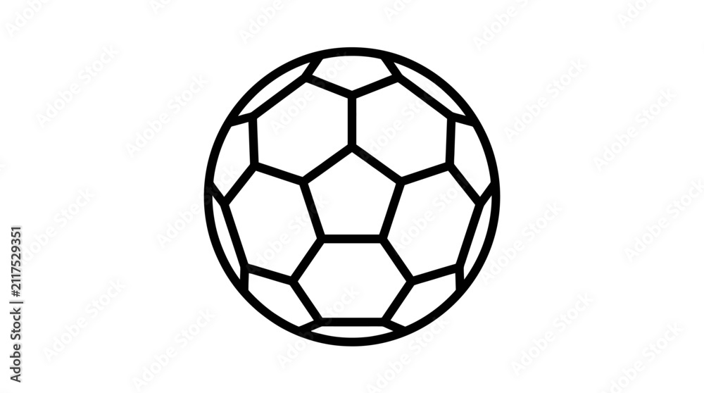 Fototapeta premium Classic soccer ball football sports line icon.