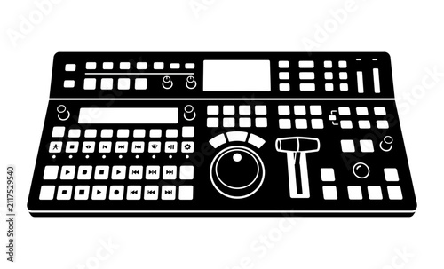 Cuadro en lienzo Audio Mixing Console Controller Vector Illustration