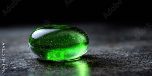 Green Gel Capsule with Reflective Surface